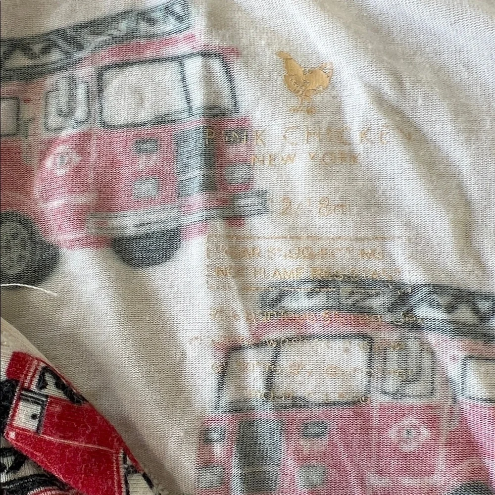 Pink chicken Red Fire Truck bamboo pajamas 12-18 months